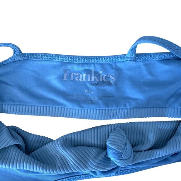 Frankie's Bikinis Light Blue Greer Bikini Top Size Small - Picture 3 of 3